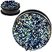 SoScene Stainless Black with Blue black Druzy Screw Back ear gauges-ear plugs