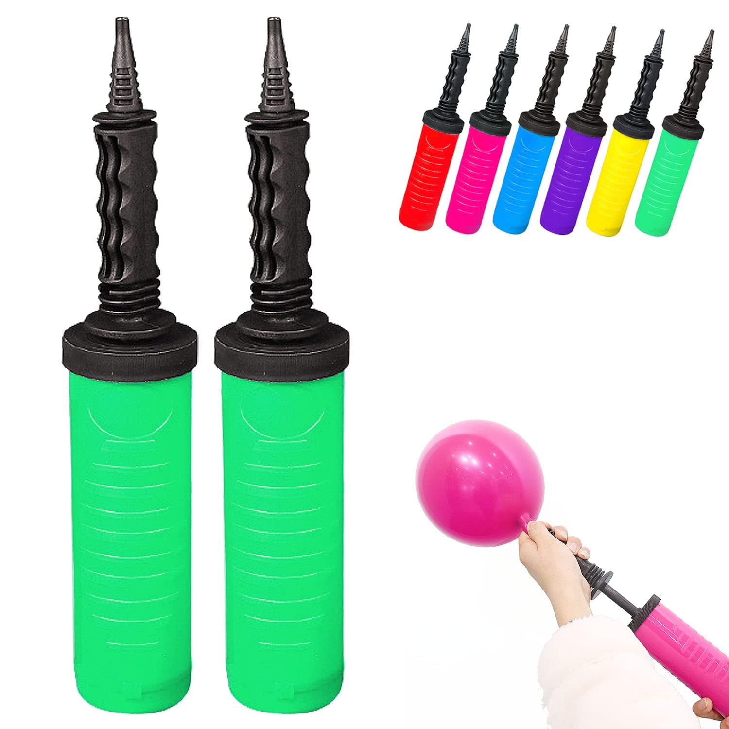 Fenxyo Balloon Pump 2 Pack Hand Manual Inflator, Dual Action, Ergonomic Design, Save Your Breath, Suitable for Party Decoration Balloons & More — image 1