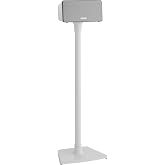 Sanus Wireless Sonos Speaker Stand for Sonos One, Play:1, &amp; Play:3 - Audio-Enhancing Design with Built-in Cable Management - Single Stand (White) - WSS21-W1