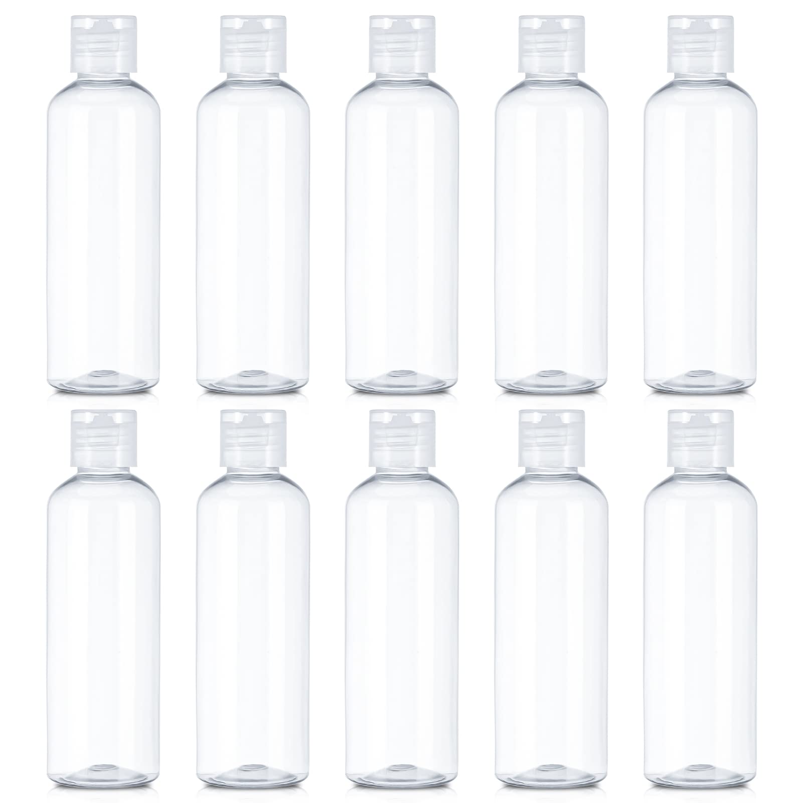 Dacitiery 10 Pcs 100 ml Clear Travel Bottle Empty Transparent Containers Flip Cap Clear Refillable Travel Bottles for for Travel, Toiletries, Liquid, Cosmetic