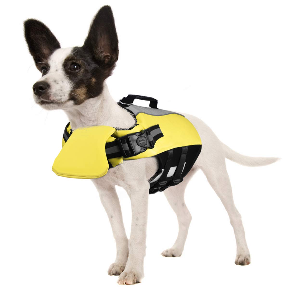 POPETPOP Dog Life Jacket for Swimming - Pet Float Coat Reflective Dog Vest Saver Swimsuit Vest with Padding for Small, Middle, Large Dogs