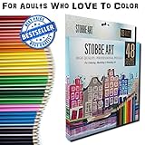 Adult Coloring Pencils by STOBBE ART 48 Colored Drawing Pencils Set & FREE Download Coloring Book!