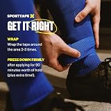 SPORTTAPE Self-Adhesive Football Sock Tape 6 Rolls Blue 5cm x 4.5m view 5