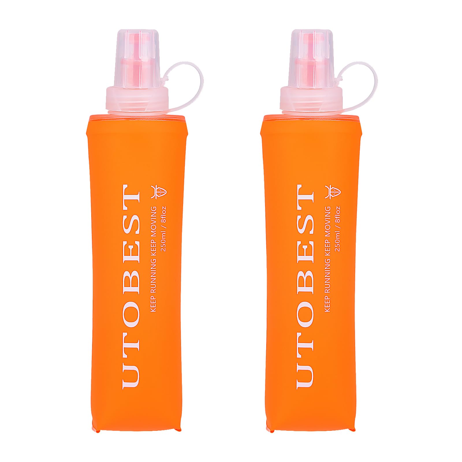 UTOBEST Soft Flask TPU Foldable Running Water Bottles Collapsible Hydration Bottles, 2PCS