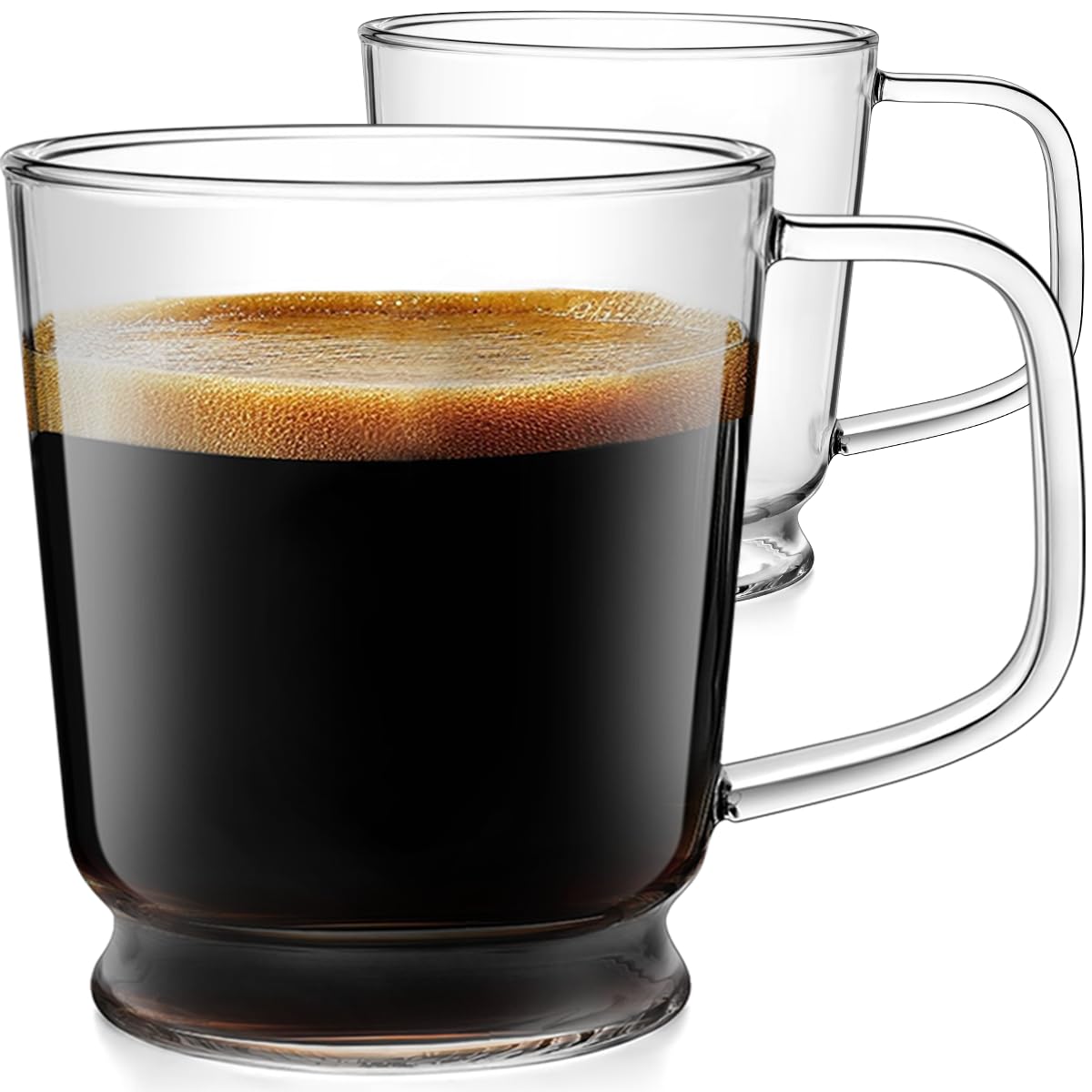 Photo 1 of Aquach Clear Glass Mug 16 oz – Borosilicate Glass Coffee Mug, Large Tea Cup for Hot & Cold Drinks, Dishwasher Safe Glass Cups