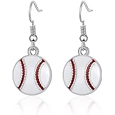 RUOFFETA Sport Ball Dangle Earrings, Football, Basketball, Soccer, Volleyball, Baseball Earrings for Women Fans