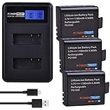 PowerTrust 3Pack PG1050 Battery Akku and LCD Dual