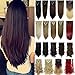 S-noilite 8PCS/SET Full Head Clip in Hair Extensions 140Grams Thick Real Natural Synthetic Hairpiece(26inches-straight, Dark Brown)