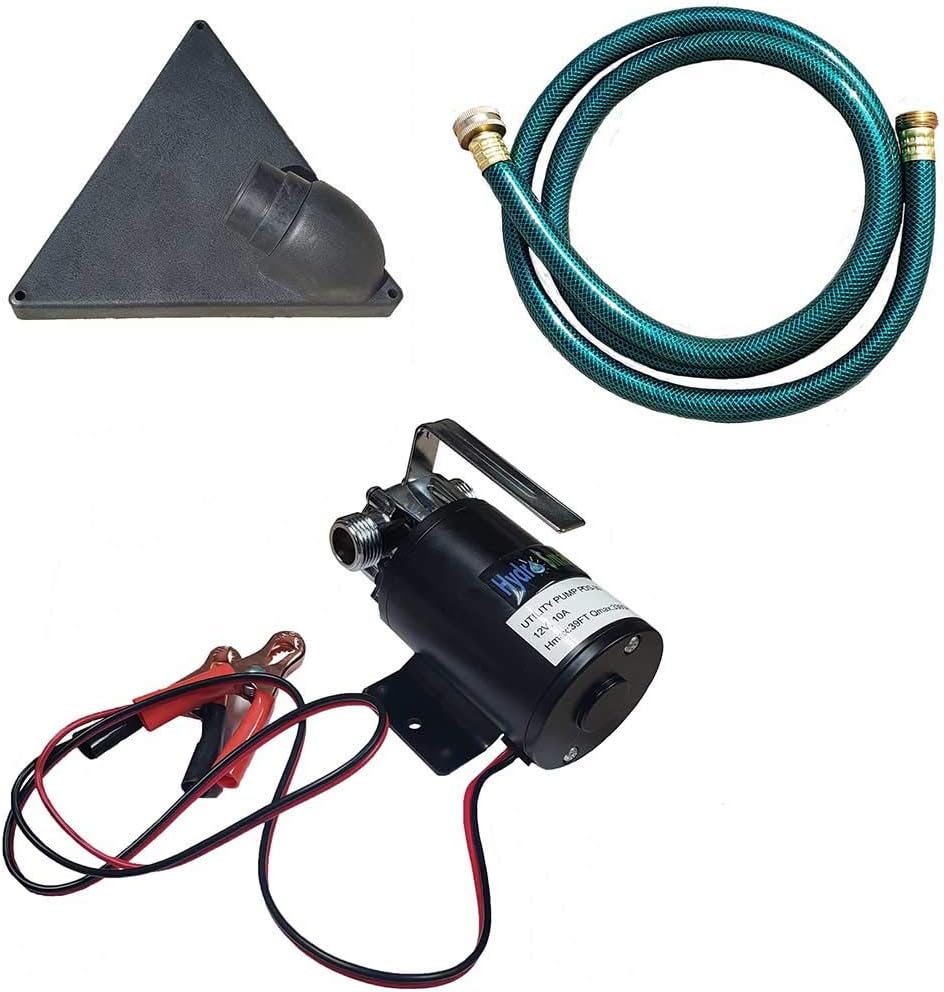 Utility Pump, 12V DC 330GPH Portable Electric Pump With Suction Hose Kit