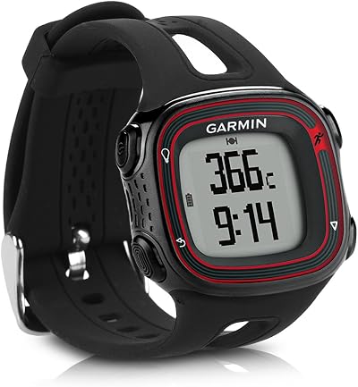 kwmobile Silicone Strap for Garmin Forerunner 10 15 L Size Black Replacement
