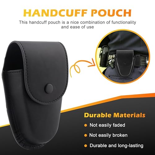 Perfect Fit Leather Handcuff Strap With Safety Snap – Black, For Police/Security (Model 811-BSS)