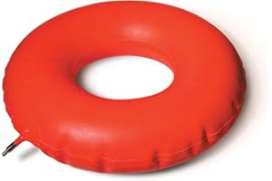 MedPro Inflatable Rubber Invalid Ring Cushion, 18 Inch, Open Ring Center the Helps Distribute Weight Evenly, Sit Comfortably for Extended Periods of Time