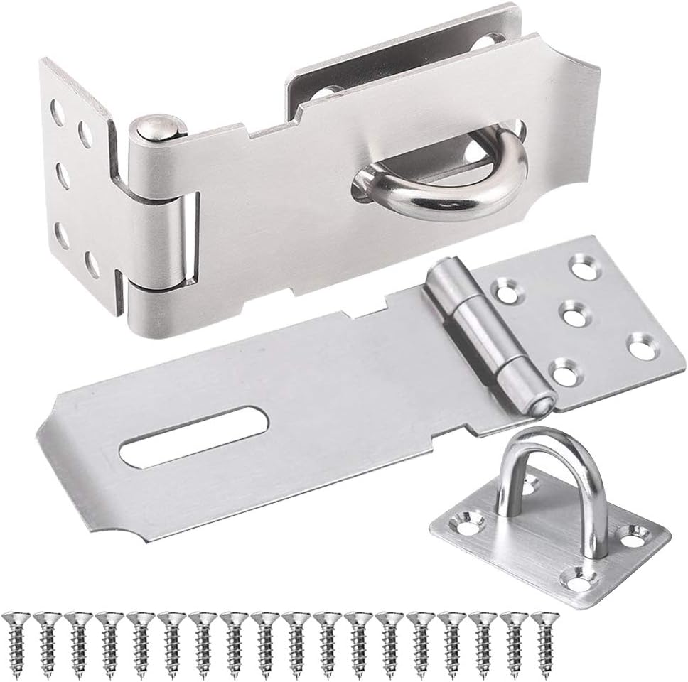 HUIMALL 2 PCS Stainless Steel Padlock Hasp,Heavy Duty Hasp and Staple
