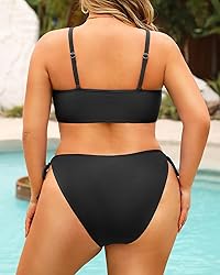 Women's Plus Size Triangle Bikini Set, Sexy Tie