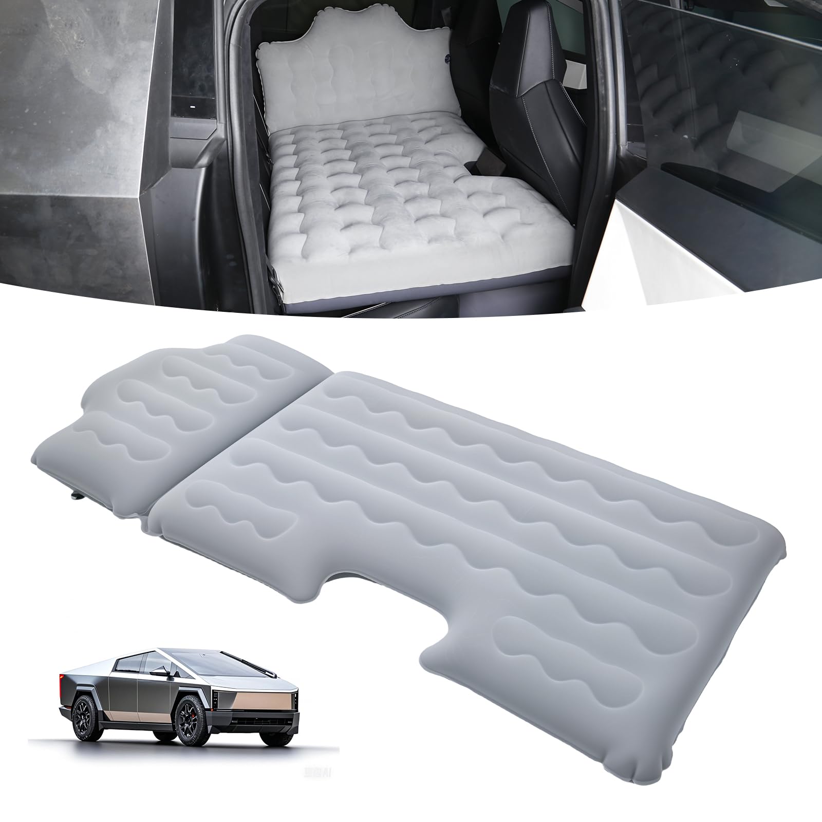 Photo 1 of AceRide Air Mattress Back Seat Compatible with Tesla Cybertruck 2024 2025Accessories for Travel, Car Bed SUV Mattress with Functional Piers