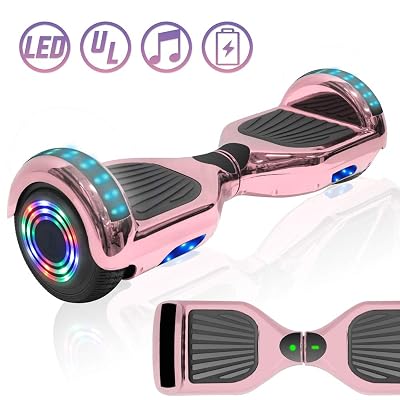 NHT Electric Hoverboard Self Balancing Scooter with Built-in Bluetooth Speaker LED Lights - Safety Certified for Adult Kids Gift