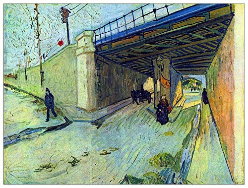 ArtPlaza TW90823 Van Gogh Vincent - Railway bridge on the road to Tarascon Dekorative Paneele, Holz MDF, Multifarbiert, 120x90 Cm