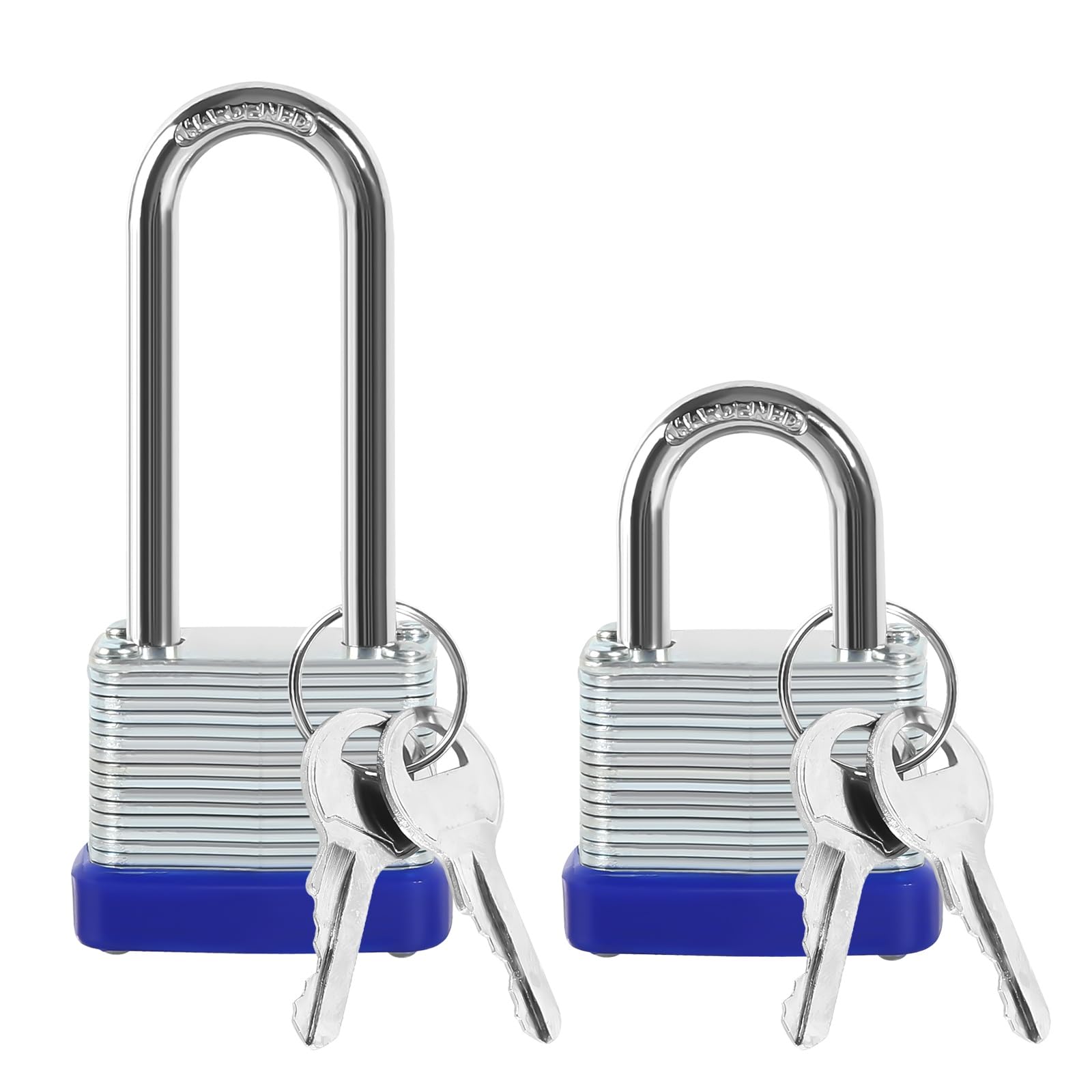 Padlocks with Keys 2 PCS Outdoor Padlock Weatherproof Long Padlock Corrosion Resistant Pad Lock for Garage Shed Fence Storage Units