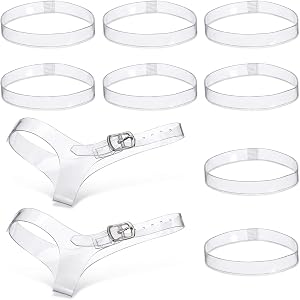 FdcZeyxior 5 Pairs Shoe Straps for High Heels, Clear Transparent Adjustable Elastic Anti Loose Detachable Shoe Belt Ankle Str