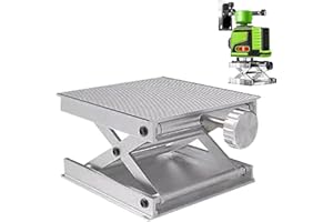 LITTRYEE Laboratory Support Jack Router Lift - 3.5''x3.5'' Aluminium Alloy Lab Jack Lift Table - Adjustable Router Support Platform Min 0.8'' Max 3.1'', Supporting Weight 60kg