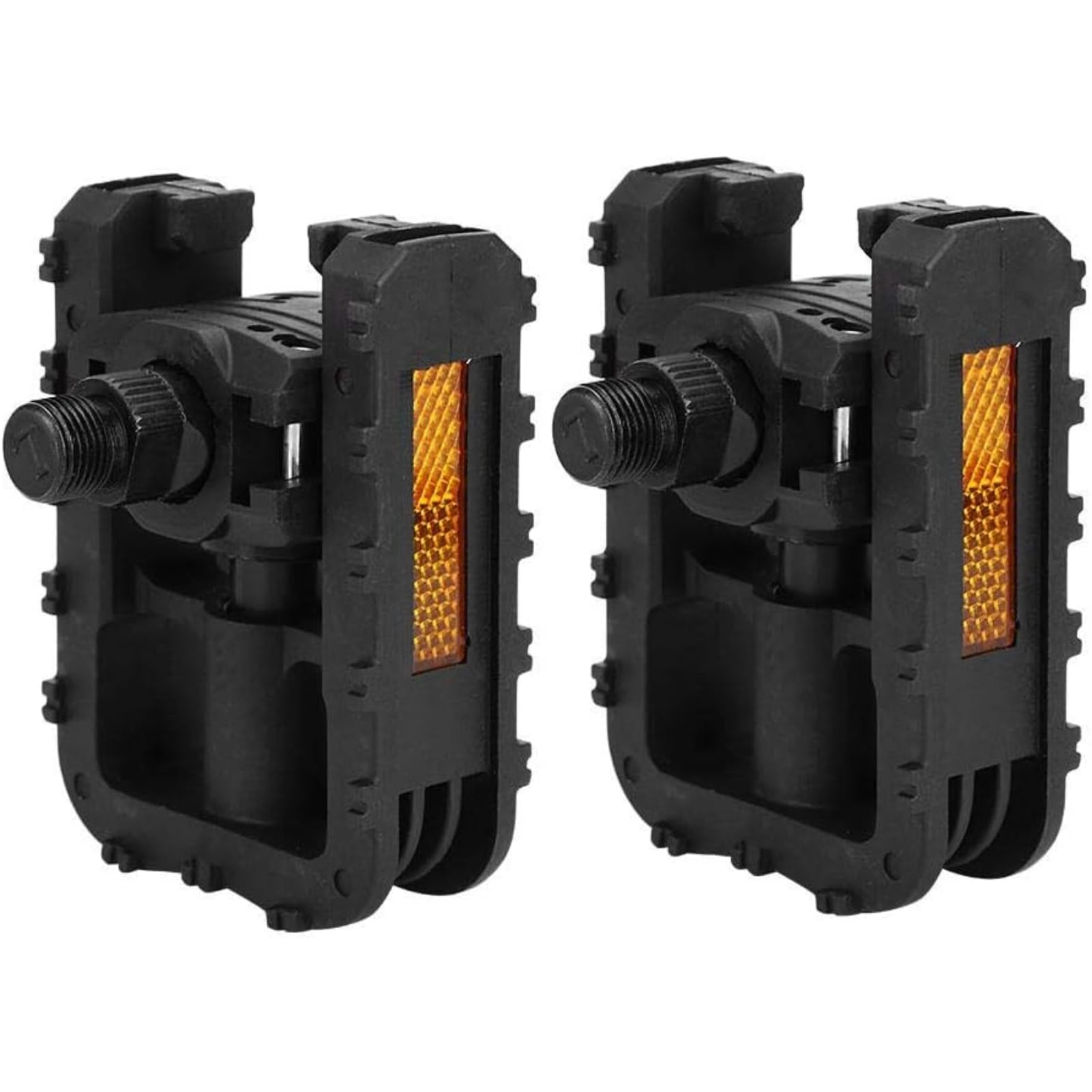 VIFER Folding Bicycle Pedals 1 Pair Nylon Cycling Bike Pedals Road Bike Flat Platform Pedals with Reflectors for MTB Mountain Bikes Folding Bike Outdoor Cycling