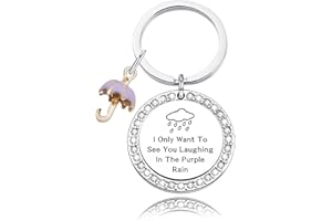 DINLUNED I Only Want to See You Laughing in The Purple Rain Keychain Song Lyrics Inspired Gift Prince Music Fans Gift
