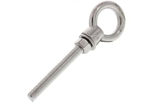 E-RIGGING HAAS Stainless 3/8" x 3-1/16" Stainless Steel Shoulder Eye Bolt, Threaded Lifting Ring, Marine Grade
