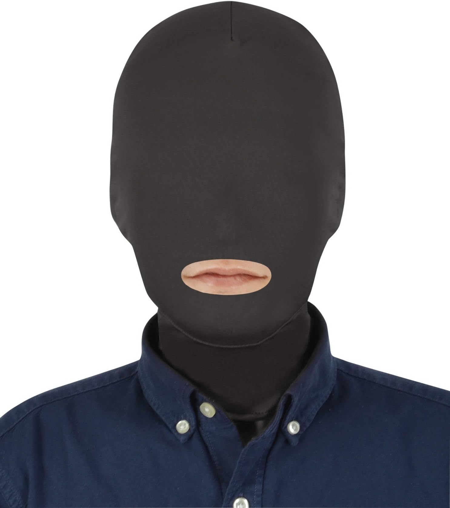 Sheface Spandex Costume Mouth Hole Hood Masks for Adults and Kids (Adults, Black)