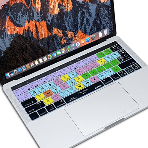 XSKN Final Cut Pro X 10 Keyboard Cover Skin for Touch Bar Models MacBook Pro 13 (A1706) and MacBook Pro 15 (A1707), Shortcut Design Silicone Keyboard Protector