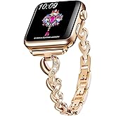 SaNgaiMEi Bling Band Compatible with Apple Watch Bands 38mm 40mm 41mm 42mm 44mm 45mm 46mm 49mm Women Slim Dressy Bracelet Metal Strap for iWatch Series 11 10 9 8 7 6 5 4 3 SE Ultra