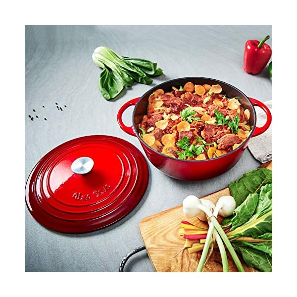 Uno Casa Enameled Cast Iron Dutch Oven with Lid - 6 Quart (5.7 litres) Enamel Coated Cookware Pot, Long-Lasting…