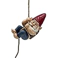 FICITI Funny Garden Gnomes Decorations, Archer Bowman Climbing Rope Hanging Gnome, Tree Hugger, Tree Decoration Ornaments, Outdoor Whimsical Gnome Statues – 8.5 inch