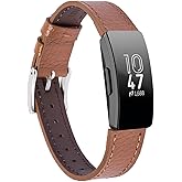 Nigaee Genuine Leather Bands Compatible with Fitbit Inspire 3/Inspire 2/Inspire HR/Inspire,Soft Sport Straps Adjustable Repla