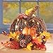 Collections Etc Lighted Rustic Wicker Pumpkin Fall Harvest Tabletop Arrangement