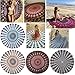 YXTech Women Boho Round Beach Towel Cover Up Beach Wear Beach Cover Up blanket (red)