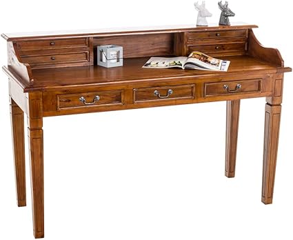 Clp Constantin Desk Mahogany Wood I High Quality Bureau In Colonial Style I Available Colour Rustic Amazon Co Uk Kitchen Home