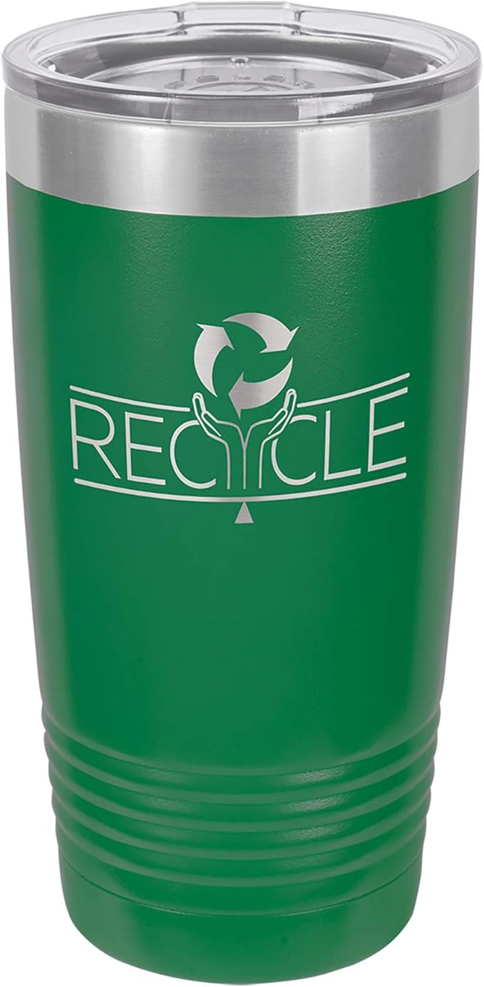 Green Personalized 20 oz Vacuum Insulated Stainless Steel Tumbler TwoPosition Lid