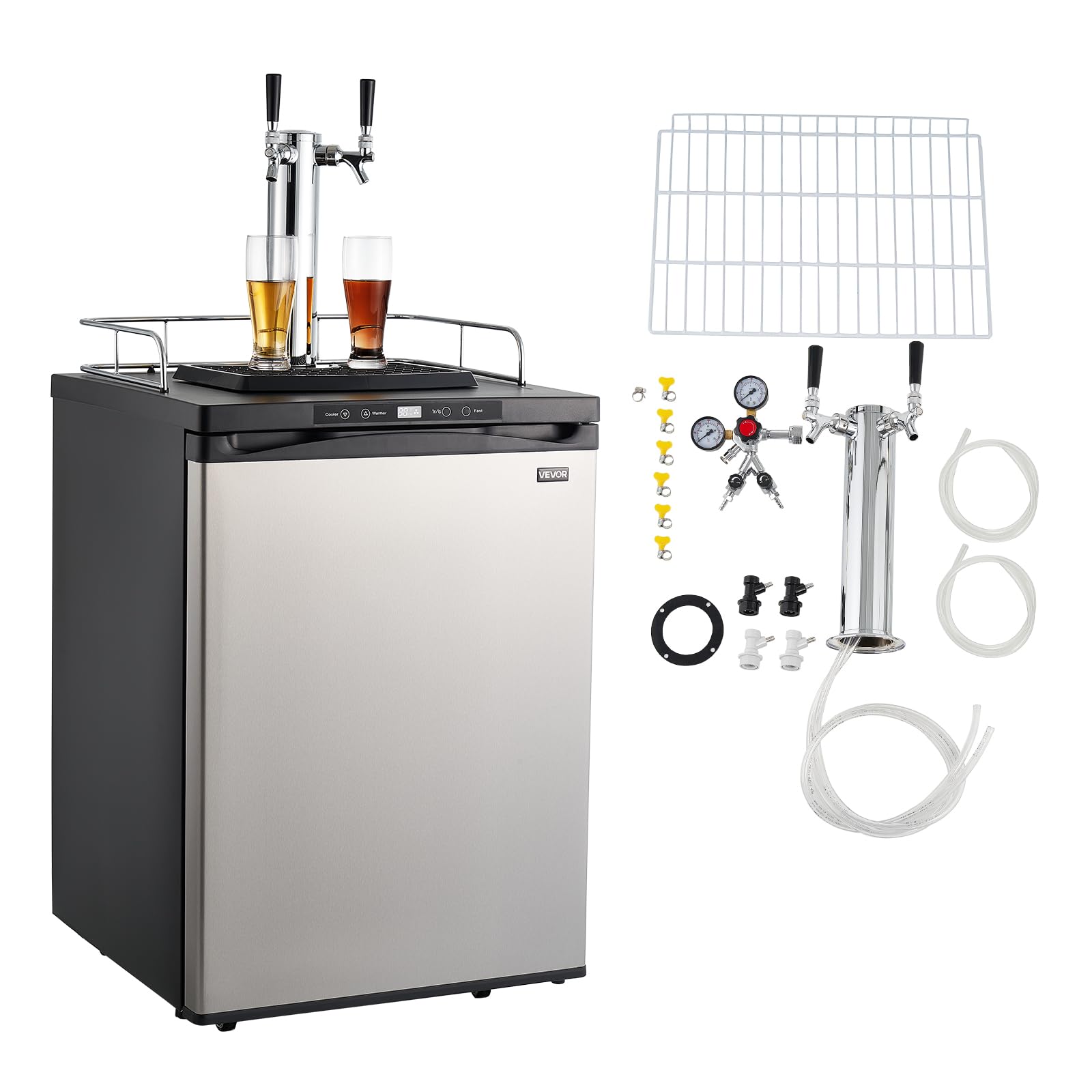 VEVOR Beer Kegerator, Dual Tap Home Draft Beer