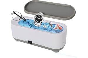 HFJDDX Ultrasonic Jewelry Cleaner,250 ML Portable Professional Household Ultrasonic Cleaning Machine for Jewelry for Cleaning Jewelry,Ring,Necklaces,Eyeglass,Watches,Razors,Makeup Brush,Coins, Dentures,Toys