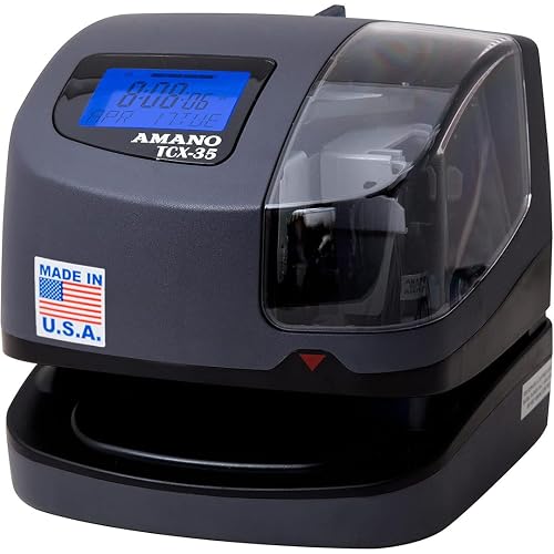 Time Clock Machine. Amazon AMANO TCX-35 Time Clock for Employees, Electronic Punch Clock for Small ...