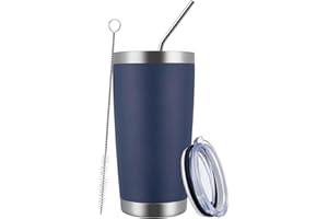 MEWAY 20oz Tumbler Cup Double Wall Vacuum Insulated Travel Mug Bulk, Stainless Steel Tumblers with Lid and Straw, Durable Pow