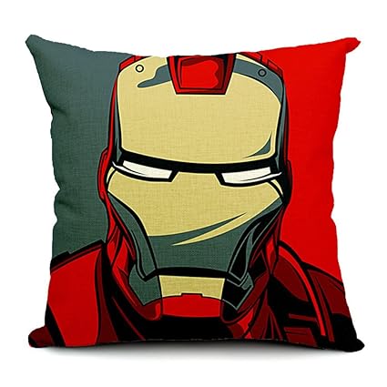 Iron Man Cotton Linen Decorative Throw Pillow Case Cushion Cover