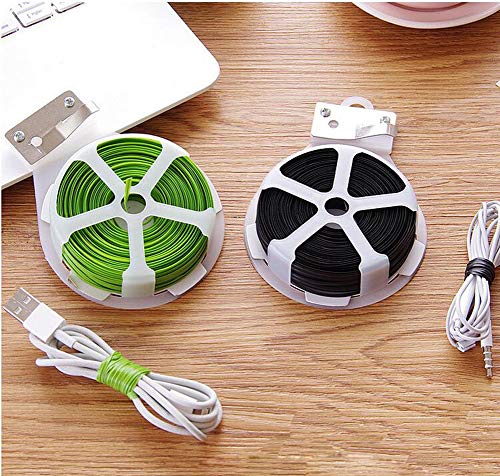1 Roll Coil 50M 164 FT White Metal Sealing Rope Multi-Function Sturdy Tie-Up Device with Cutter Plastic Wrapped Wire Twist Tie Wired String for Home Gardening Office - Thumbnail 6