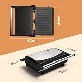 Aigostar Sandwich Toaster Panini Press 180° Open 800W Stainless Steel view 5