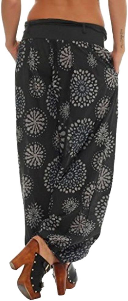 Muranba Pants Womens Plus Size Loose Print Harem Wide Trouser