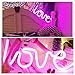 Neon Love Signs Light LED Neon Art Decorative Lights Wall Decor for Girls Bedroom House Bar Pub Hotel Beach Recreational (purple love)