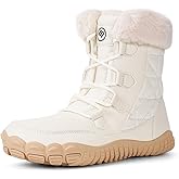 Winter Snow Boots for Women Hike Barefoot Shoes Minimalist Winter Snow Boots Zero Drop & Wide Toe Box & Waterproof Fur Lining Snow Booties Warm Hike Shoes