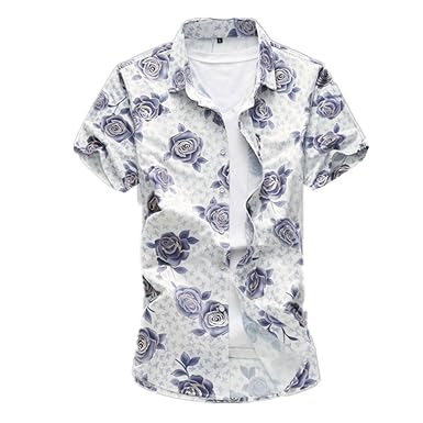 Amazon メンズシャツ 半袖 花柄tシャツ アロハシャツ 花柄 メンズt
