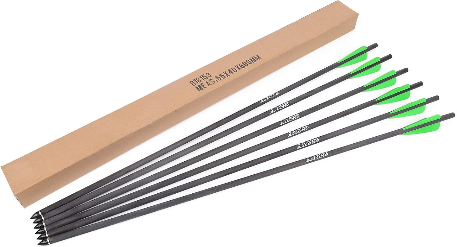 NIKA ARCHERY Airbow Arrows Carbon Shaft 26 inch Arrow Gun Air Rifle 6 Pack : Sports & Outdoors