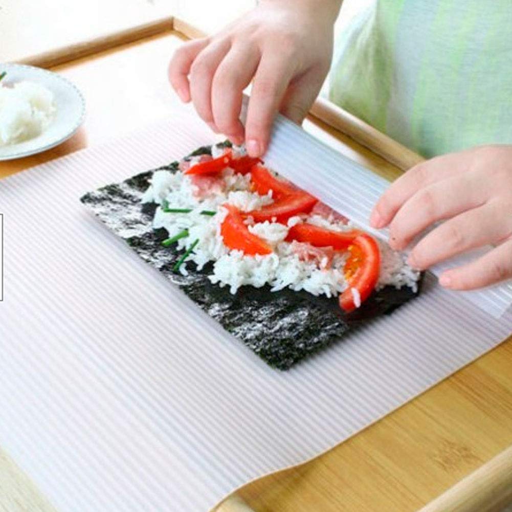 Sushi Roll Maker,Sushi Mat,13.8x11.8inch Nonstick Rolling Sushi Mat Washable Reusable DIY Sushi Making Kit,Silicone Cake Rolling Mat Sushi Roller Maker for Beginner